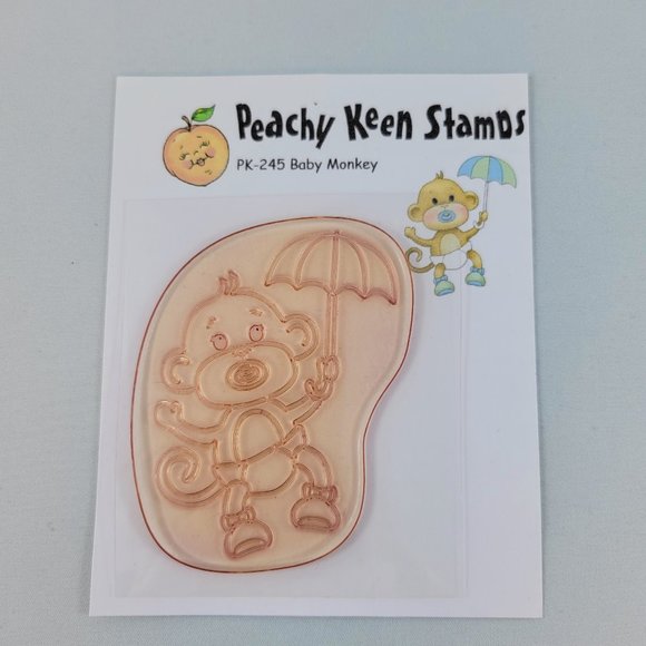 Baby Monkey Stamp Peachy Keen PK-245 Card Making Scrapbooking Crafts Read - Picture 3 of 6